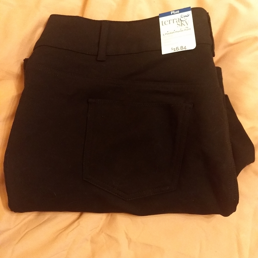 NWT- Terra & Sky 5 Pocket Ponte Mide-Rise Pant